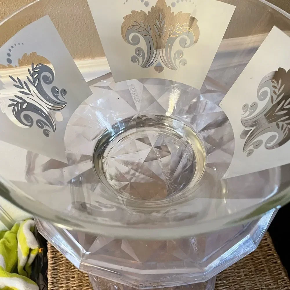 Anchor Hocking Fleur De Lis Bowl Large Vintage